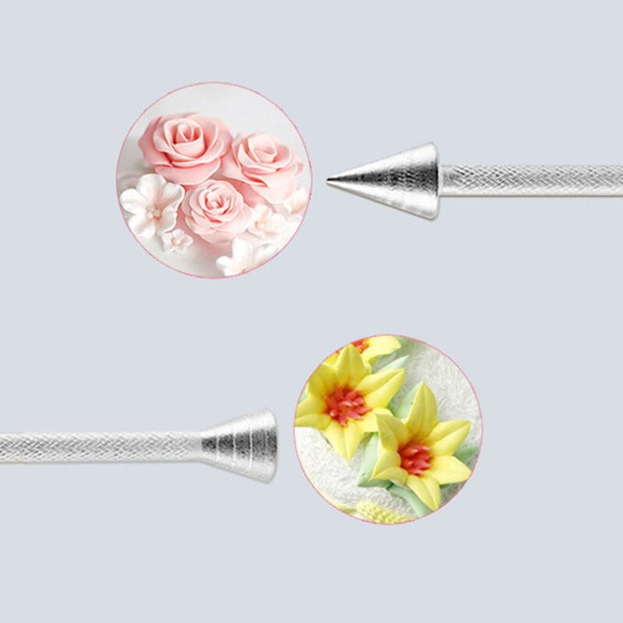 Roses Flower Holder Decoration Pastry Sticks Baking Cone Cream Tools Piping Cake Aluminium Alloy 1 Pcs Rod