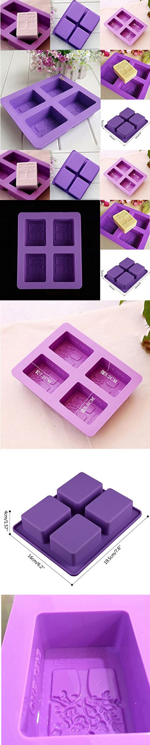 Silicone Tree Shaped Soap Mold Homemade Jelly Ice Cake Chocolate Small Pastry Moulds Bakeware Cake Tools - 4 Count