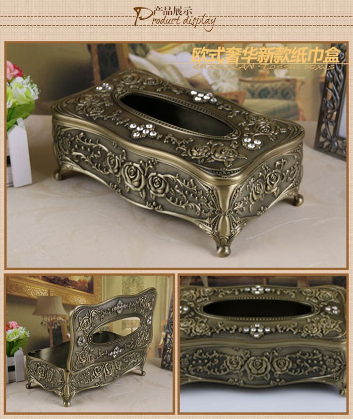 Universal Tissue Box Luxury European Pewter Metal (Bronze Color) 6 Universal Tissue Box Luxury European Pewter Metal (Bronze Color)