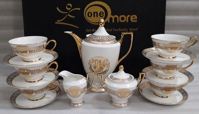 Versace European 15 Pieces Tea Set Bone China Cups And Saucers