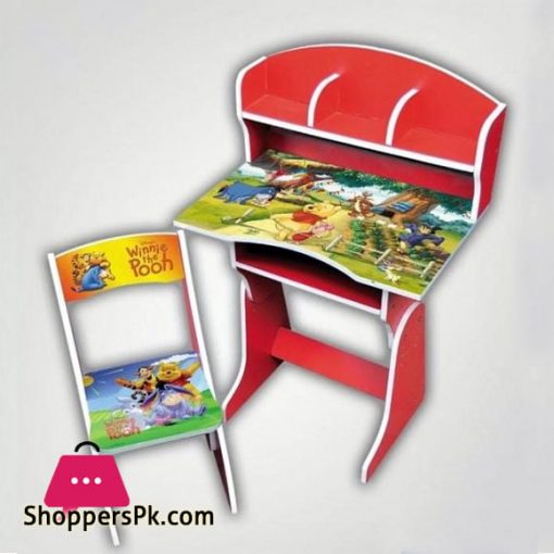 Winnie The Pooh Wooden Study Table & Chair Set For Kids