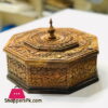 Wooden Hand Crafted Carved Work Hot Pot Roti Box 12 Inch