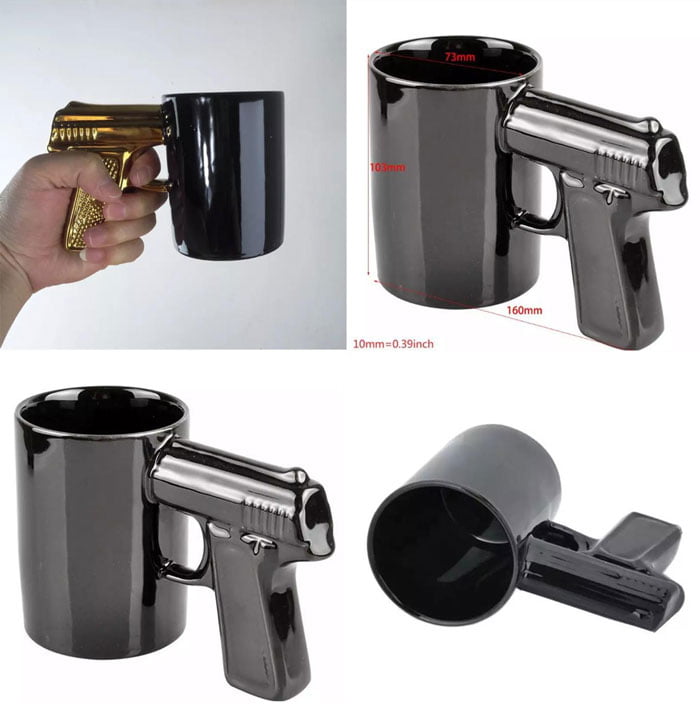 Creative Military Theme Pistol Gun Mug Ceramic Mug 330 Ml