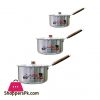 Domestic Sauce Pan With Lid Wooden Handle 3 Piece Set