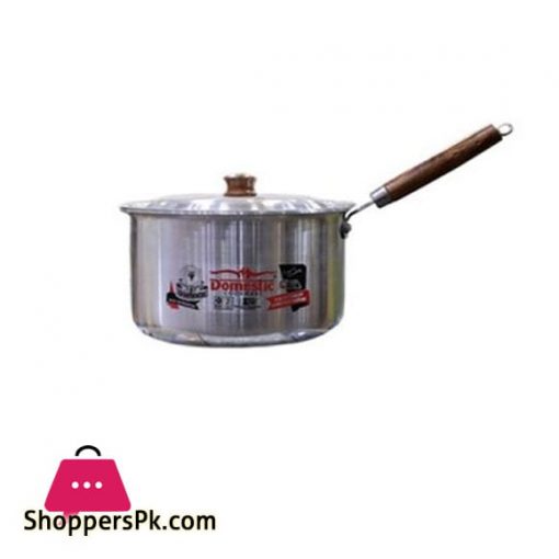 Domestic Sauce Pan With Lid Wooden Handle 8 Inch