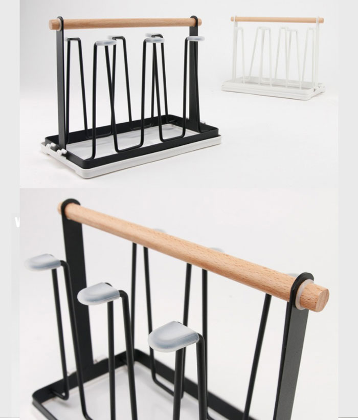 High Quality Wooden Handle Glass Stand