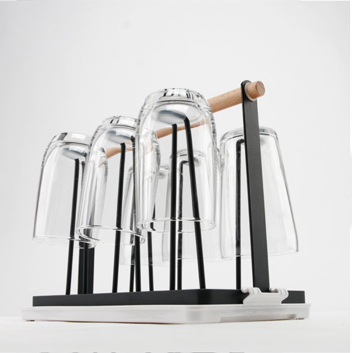 High Quality Wooden Handle Glass Stand