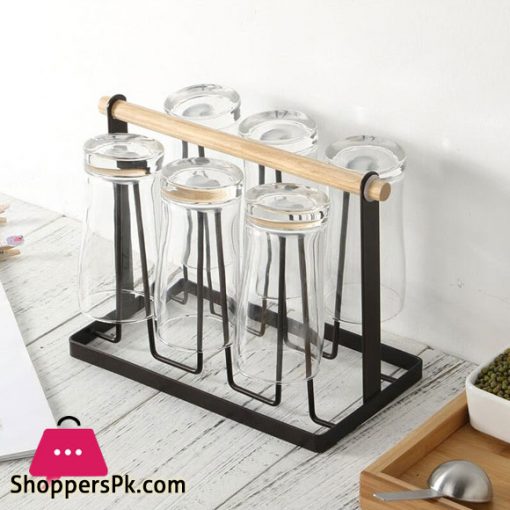 High Quality Wooden Handle Glass Stand