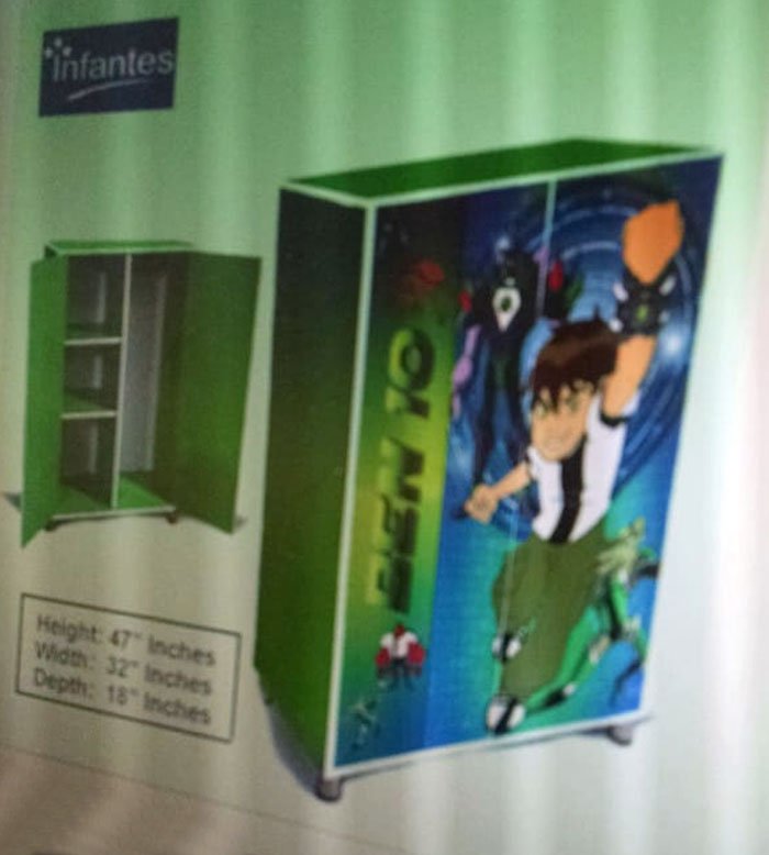 Kids Wooden Wardrobe 2 Door ( Ben-10 )