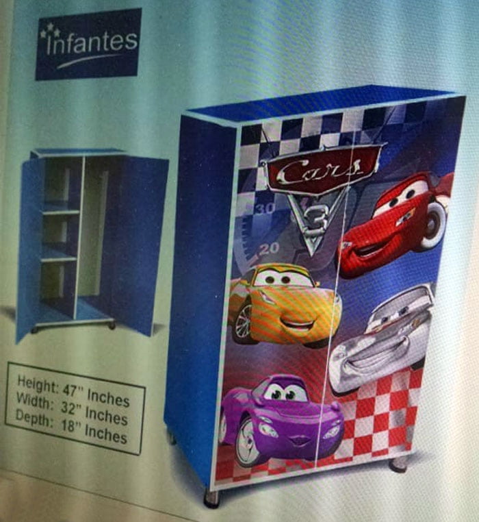 Kids Wooden Wardrobe 2 Door ( Cars )