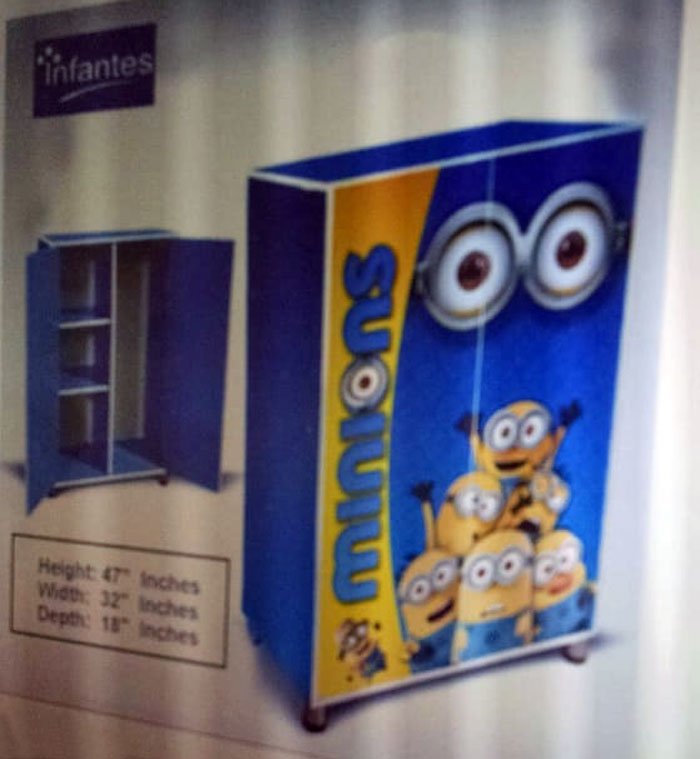 Kids Wooden Wardrobe 2 Door ( Minions )