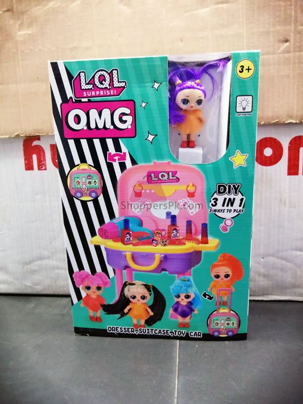 Lql Surprise Dresser,Suitcase,Toy Car Set For Kid