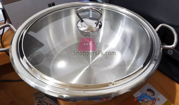 Alpha Stainless Steel Karahi Double Bottom Heavy Wok – 32Cm