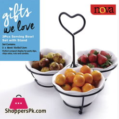 Nova 3 Pcs Serving Bowl Set with Stand HJ20046