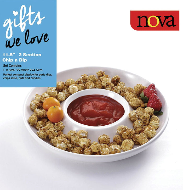 Nova Chip N Dip 2 Section Round 11.5 Inch Hj18013S 4 Nova Chip N Dip 2 Section Round 11.5 Inch Hj18013S