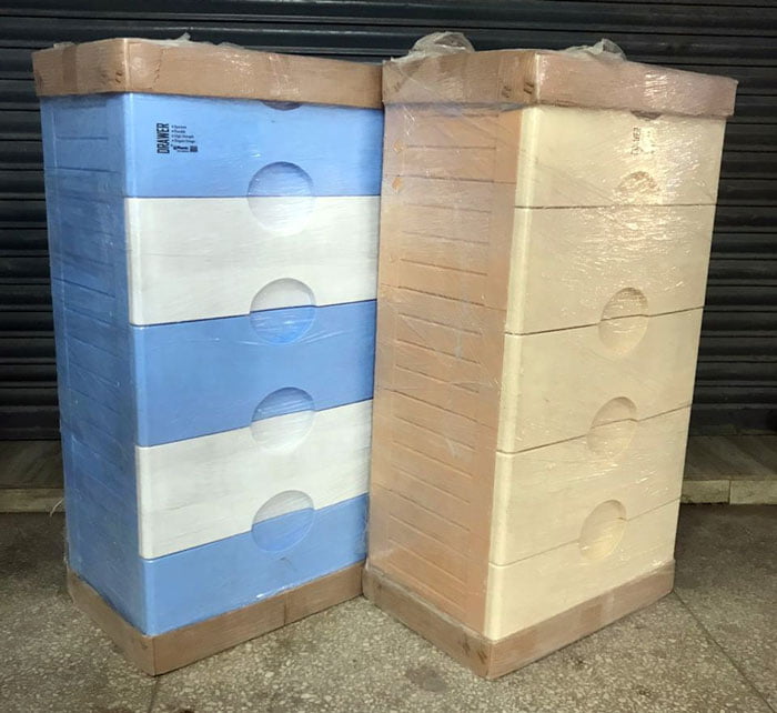 Plastic Drawers Cabinet Multicolor Plane