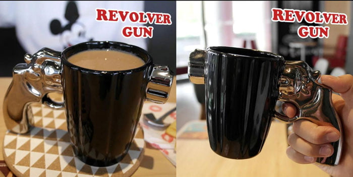Revolver Gun Mug Ceramic 400 Ml