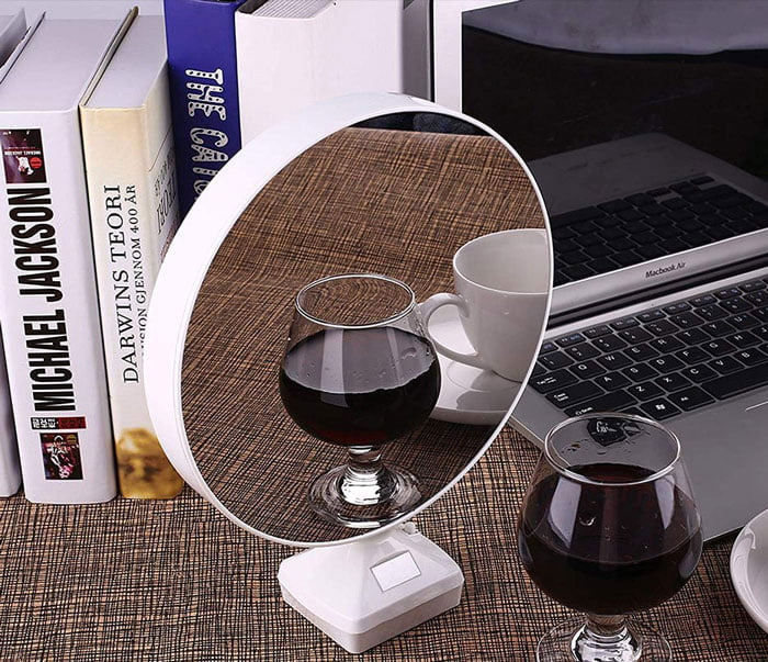 Round Magic Mirror Cum Photo Frame With Led Light For Table Home Decor Bedroom (25 Cm X 6.5 Cm X 6 Cm) 7 Round Magic Mirror Cum Photo Frame With Led Light For Table Home Decor Bedroom (25 Cm X 6.5 Cm X 6 Cm)
