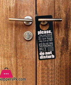 PLEASE DO NOT DISTURB Sign Hanging on Door Handle