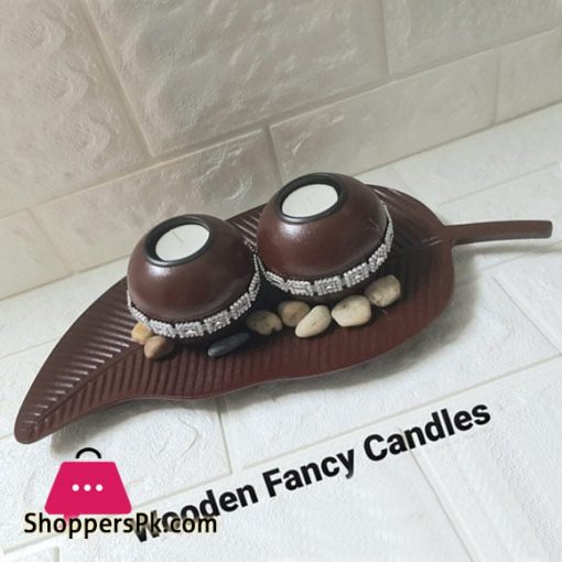 Wood Fancy Candles Brown 00213