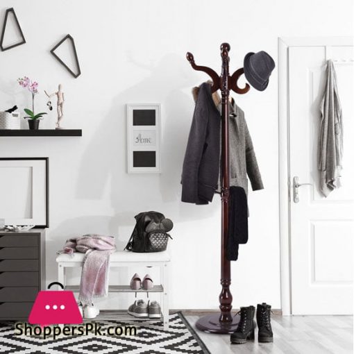 High Quality Wooden Coat Hanger Hat Stand Cloth Tree