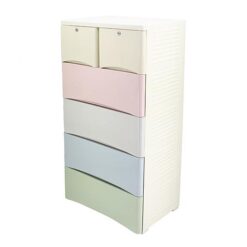4+2 Drawers Blue/White Plain Multi 6025