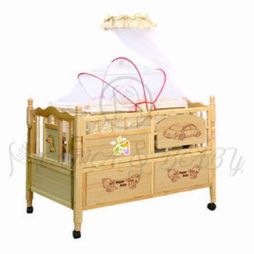 BABY WOODEN PRINTED COT 6318 M&B
