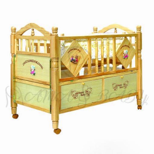 BABY PRINTED WOODEN COT 587-1