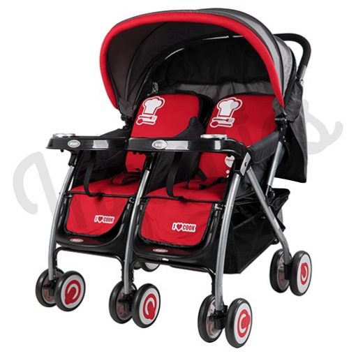DOUBLE STROLLER Red 703A-308