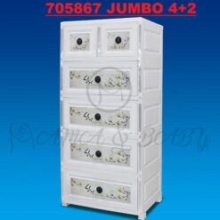 4+2 Jumbo Handle Drawers White Tree Flower 705867