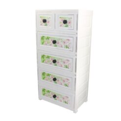 4+2 Jumbo Handle Drawers White Green Flower 705863
