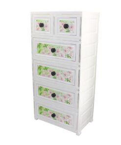 4+2 Jumbo Handle Drawers White Green Flower 705863 - Image 2