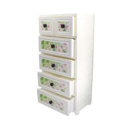 4+2 Jumbo Handle Drawers White Green Flower 705863
