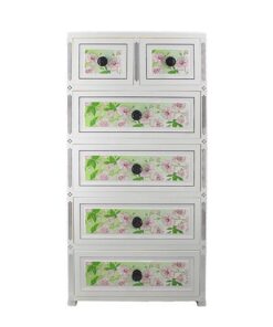 4+2 Jumbo Handle Drawers White Green Flower 705863 - Image 4