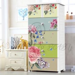 4+2 Jumbo Drawer Colourfull Flower Gradient Green Na-665876