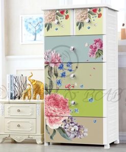 4+2 Jumbo Drawer Colourfull Flower Gradient Green Na-665876 - Image 3