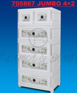 4+2 JUMBO HANDLE DRAWERS WHITE TREE FLOWER 705867-in-Pakistan