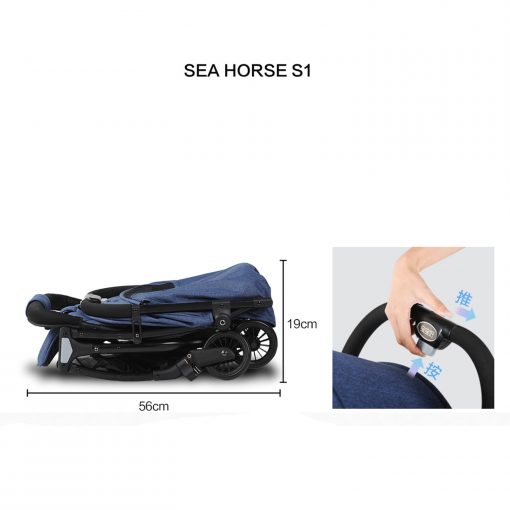 DENIM BLUE SEA HORSE EXCLUSIVE STROLLER S1-291