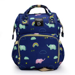 Diaper Bag Backpack Blue Print Rainbow