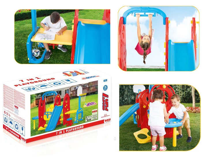 Dolu 7-In-1 Slide Swing Table Playground Frame 3024 Turkey Made
