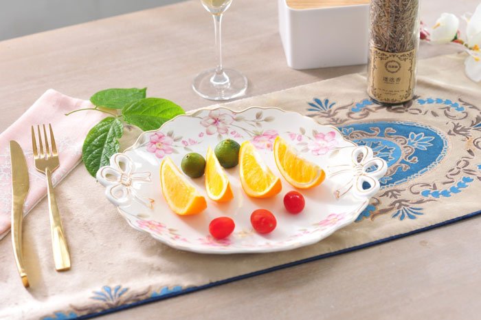 Goldkish Porceline Serving Dish Flat Round 12 - Inch 4 Goldkish Porceline Serving Dish Flat Round 12 - Inch