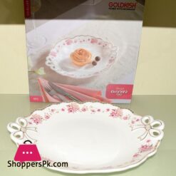 Goldkish Porceline Serving Dish Flat Round 12 - Inch