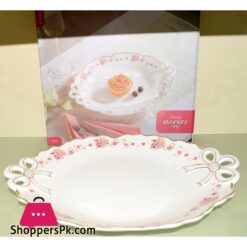 Goldkish Porceline Serving Dish Flat Round 15 - Inch