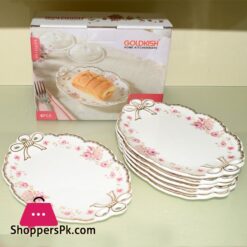 Goldkish Porceline Serving Plates 6 Piece Set 8 Inch