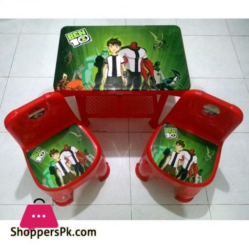 Kids Plastic Table & 2 Chairs Set