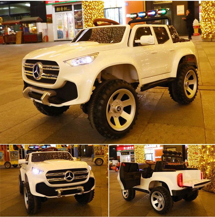 Mercedes Truck Off Road 4 X 4 White Kids Electric Ride On Car