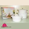 Solecasa Casserole Set With Ceramic Lids - White - Set Of 3