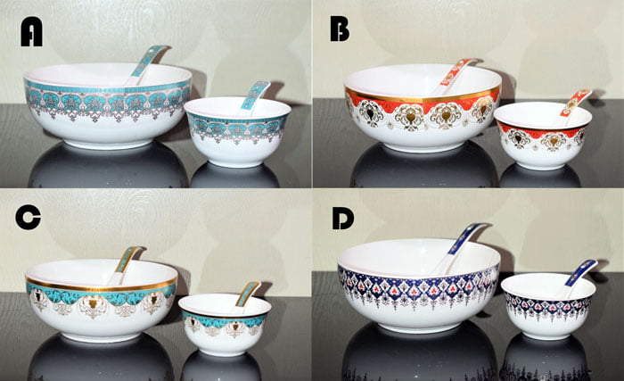 Soup Set With Spoons - Set Of 14 Pieces - Ceramic