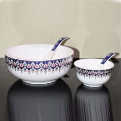 Soup Set With Spoons - Set of 14 Pieces - Ceramic