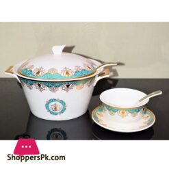 Soup Set With Spoons – Set of 21 - Pieces – Ceramic